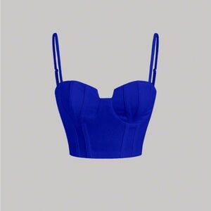 SHEIN Royal Blue Strappy Cropped Tank Top